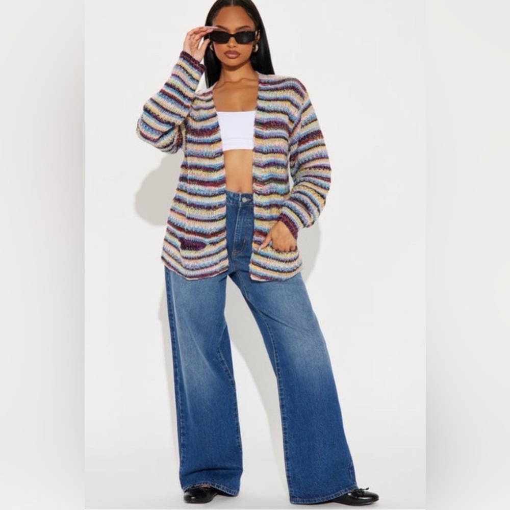 Fashion Nova Striped Cardigan